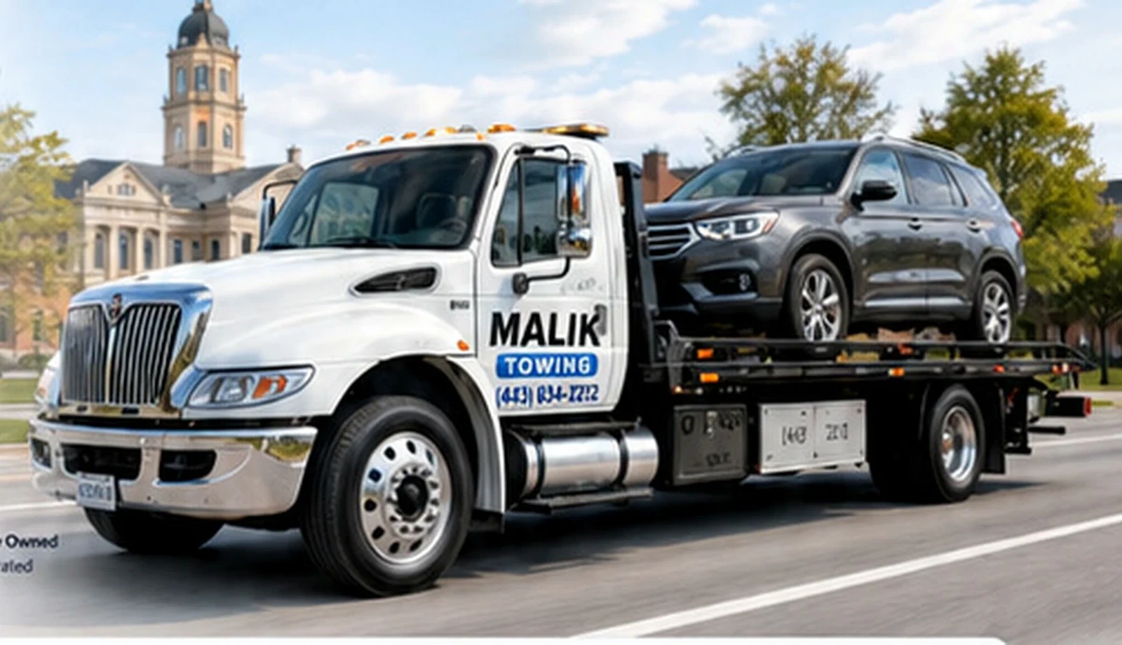 Malik Towing truck for the Westminster Maryland location