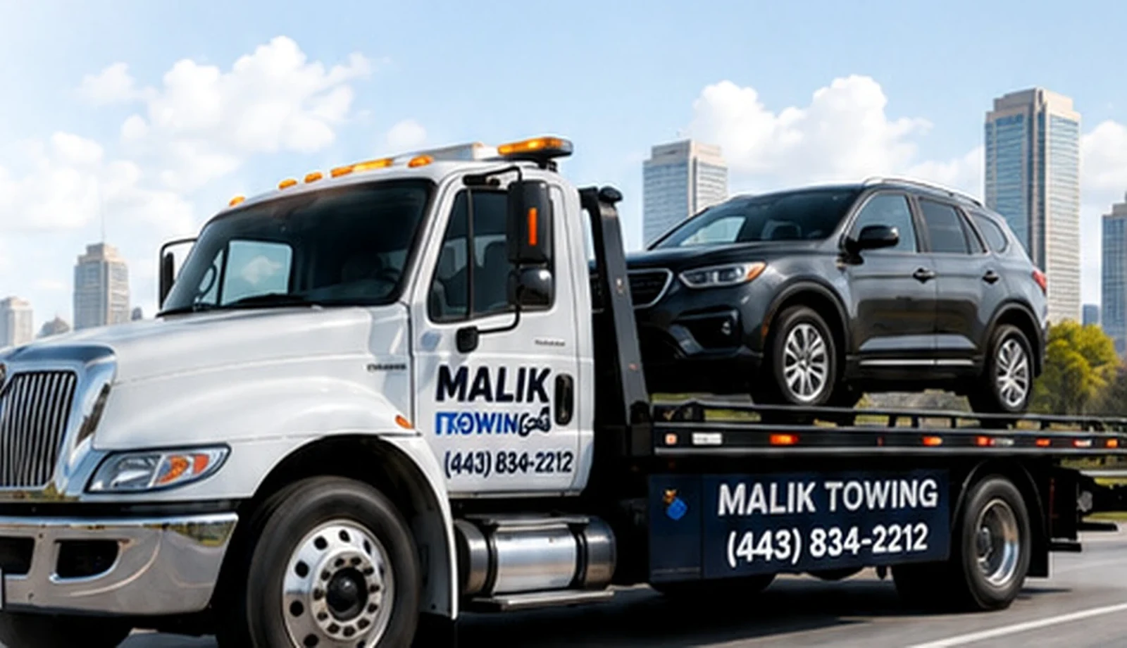 Malik Towing visual for emergency towing in Maryland